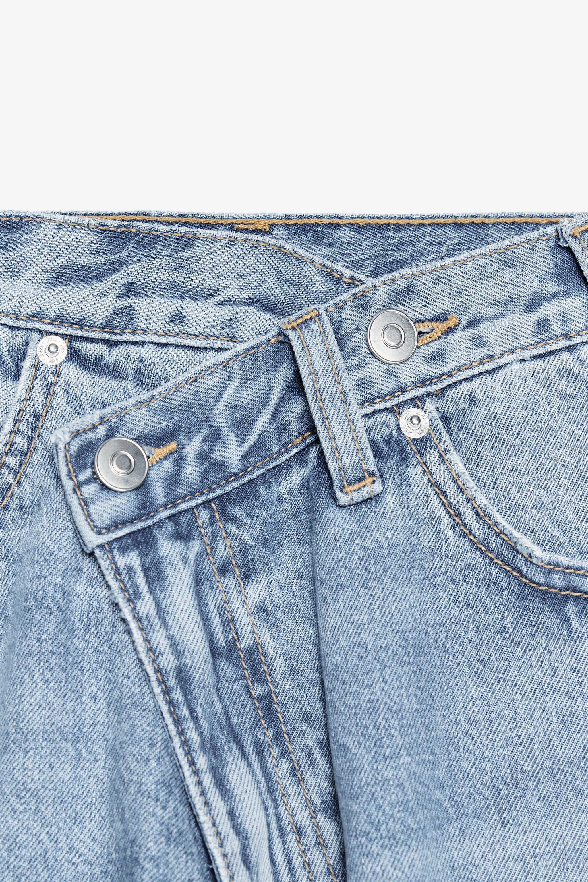 TRF HIGH-RISE WIDE LEG CROSSOVER WAIST JEANS